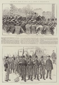 Los disturbios en Londres el domingo 13 de noviembre, defensa de Trafalgar-Square de William Douglas Almond